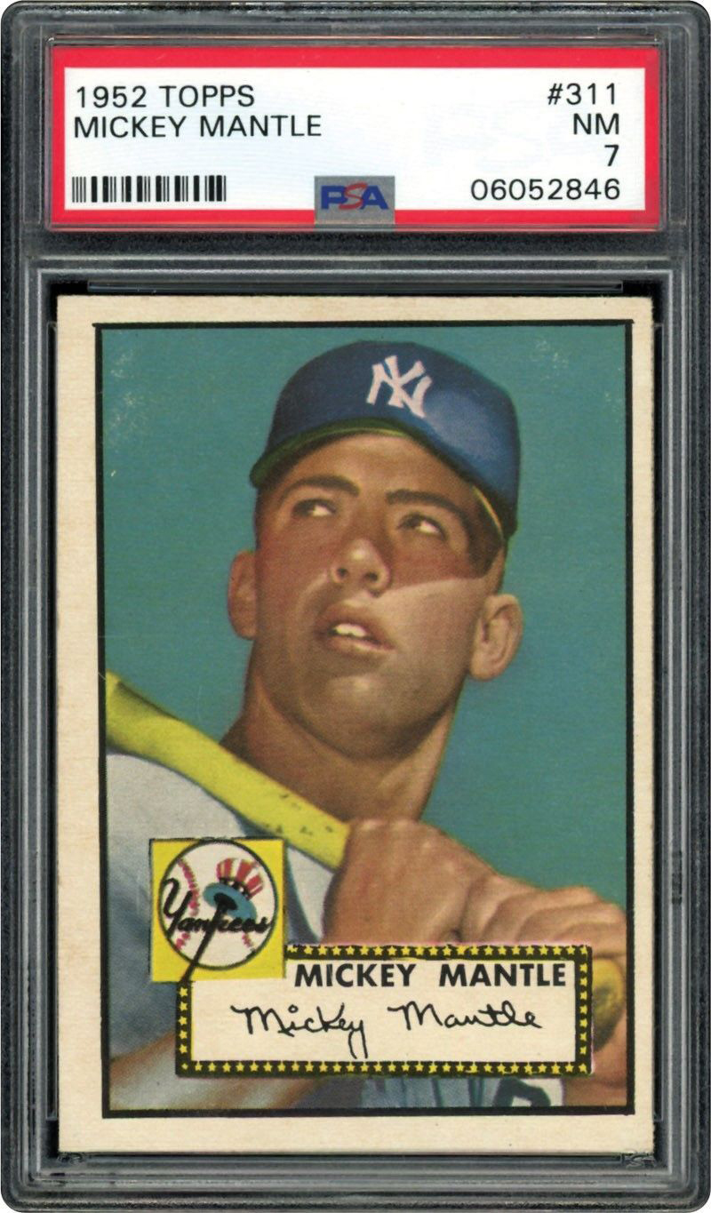Mickey Mantle card in poor condition